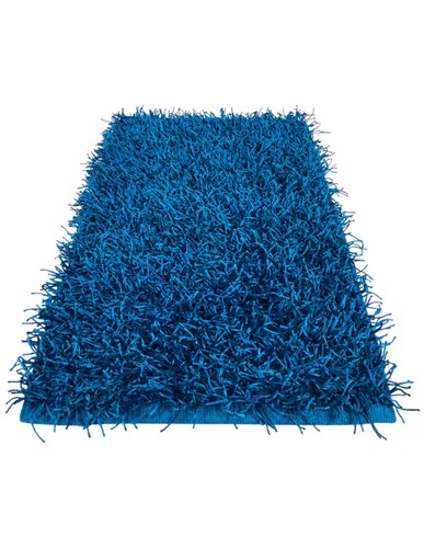 Moderner blauer shaggy teppich - shaggy,