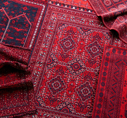 Roter afghan teppich - roter,